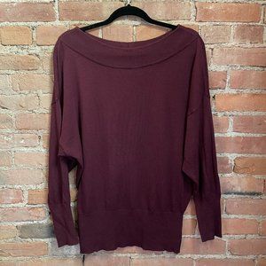 Express off-the-shoulder maroon sweater, Size XS
